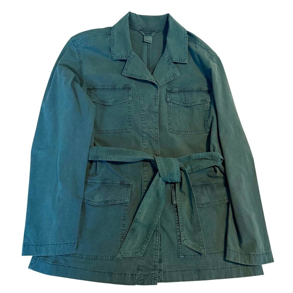 SMALL Womens Duluth Trading The Shop Square Jacket Green Shacket Shirt - Picture 2 of 7